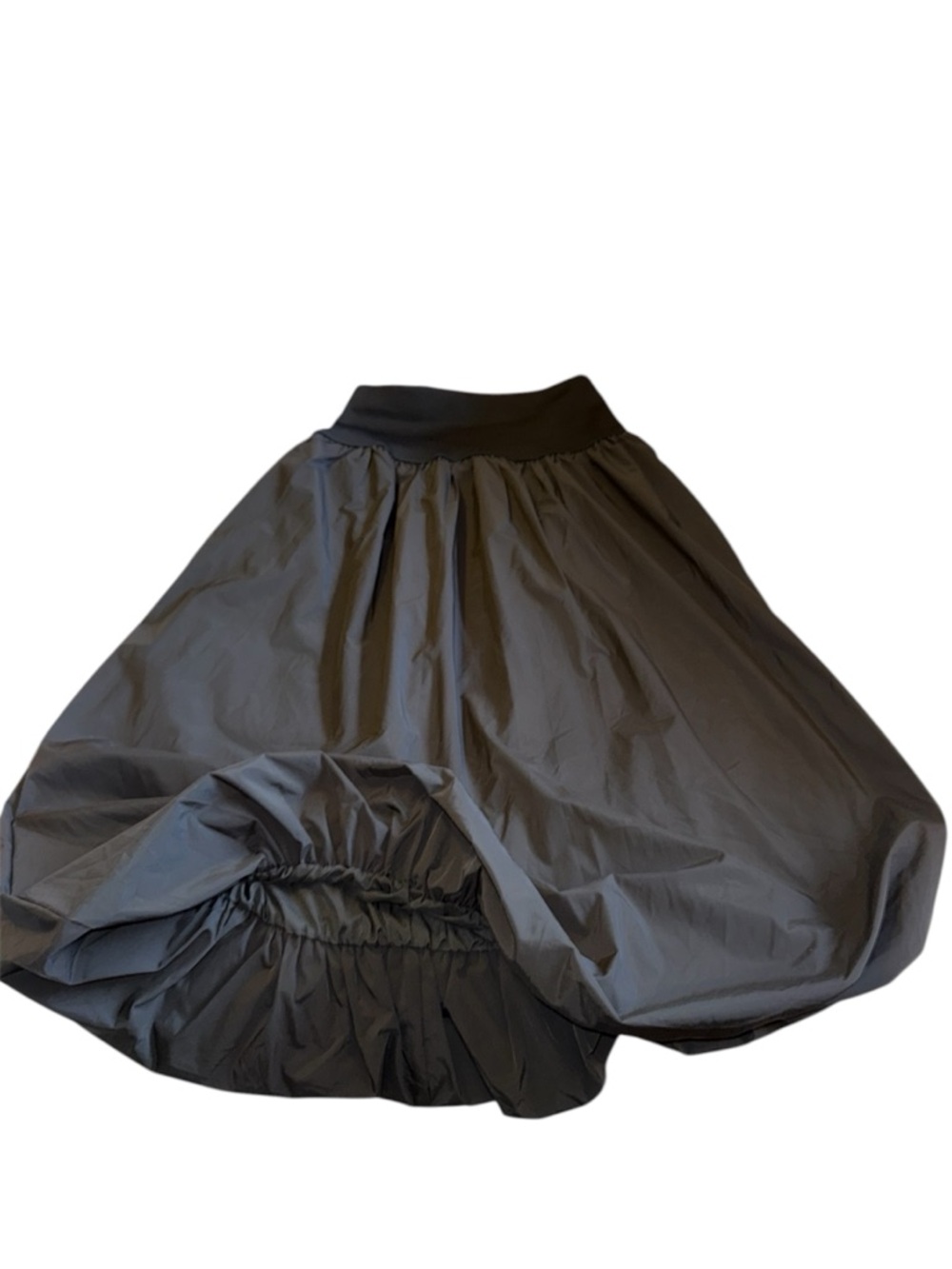 Emerson Lang Women's Black A-Line Full Skirt with ruched elastic hem
